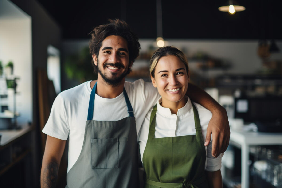 Kokker i arbeid på kjøkken